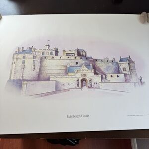 Edinburgh Castle Cardboard Poster Print  34”x23” Noel Collins John Pendleton